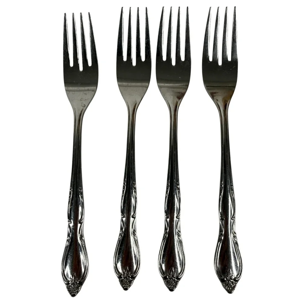 Oneida Wm A Rogers Montclair Gloria Stainless Flatware Set Fork Spoon Floral Tip